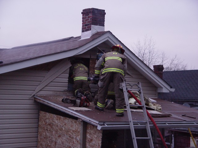 Attic fire, Main Street Claridge January 2006