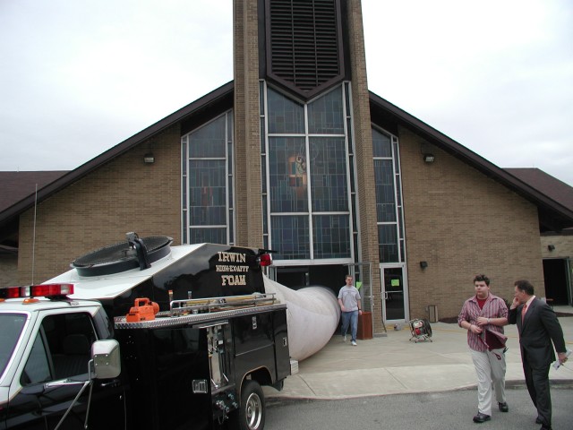 Vent 57 assists with smoke in St. Barbra church